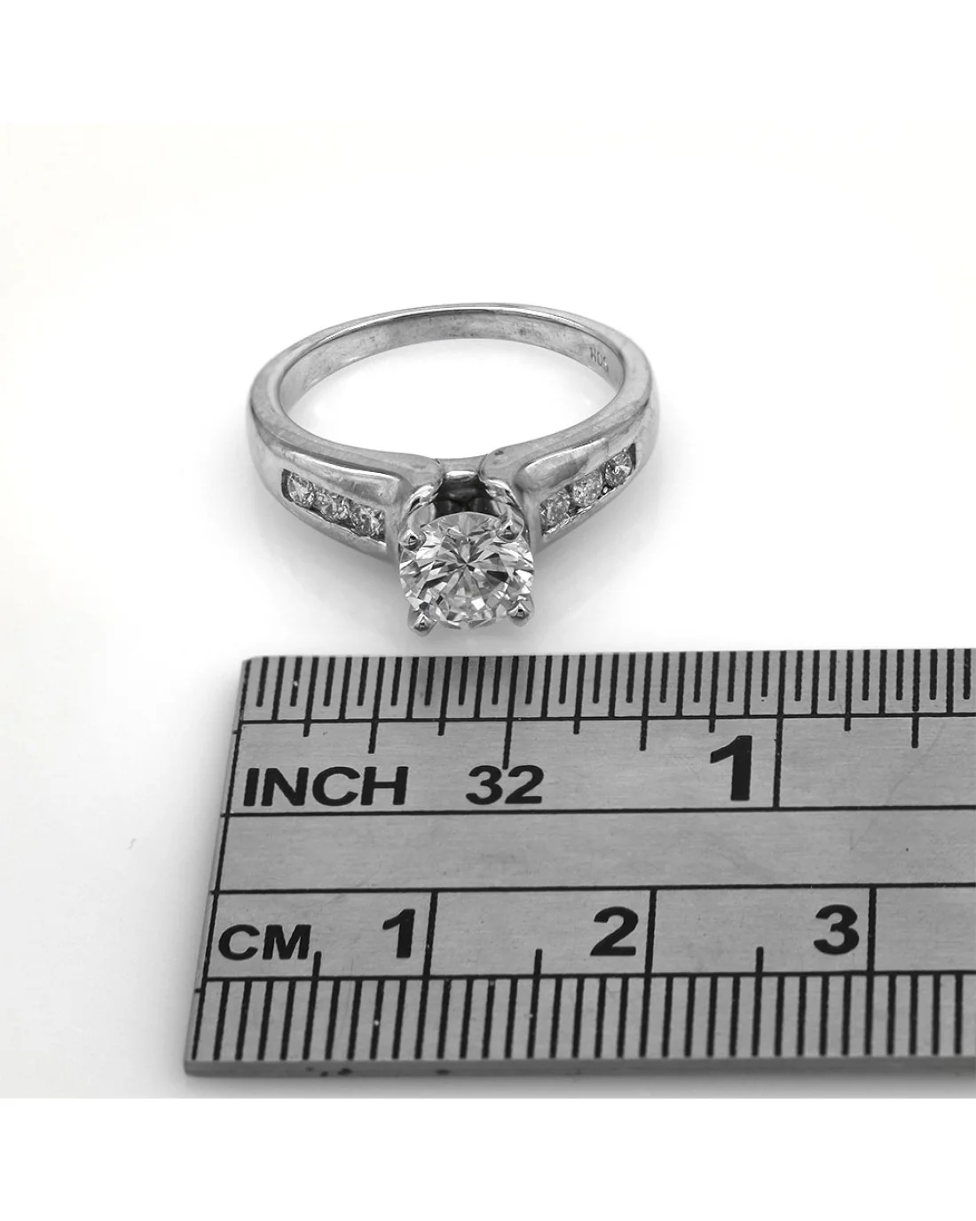 Round Brilliant Diamond Solitaire Engagement Ring with Diamond Accent - Image 3