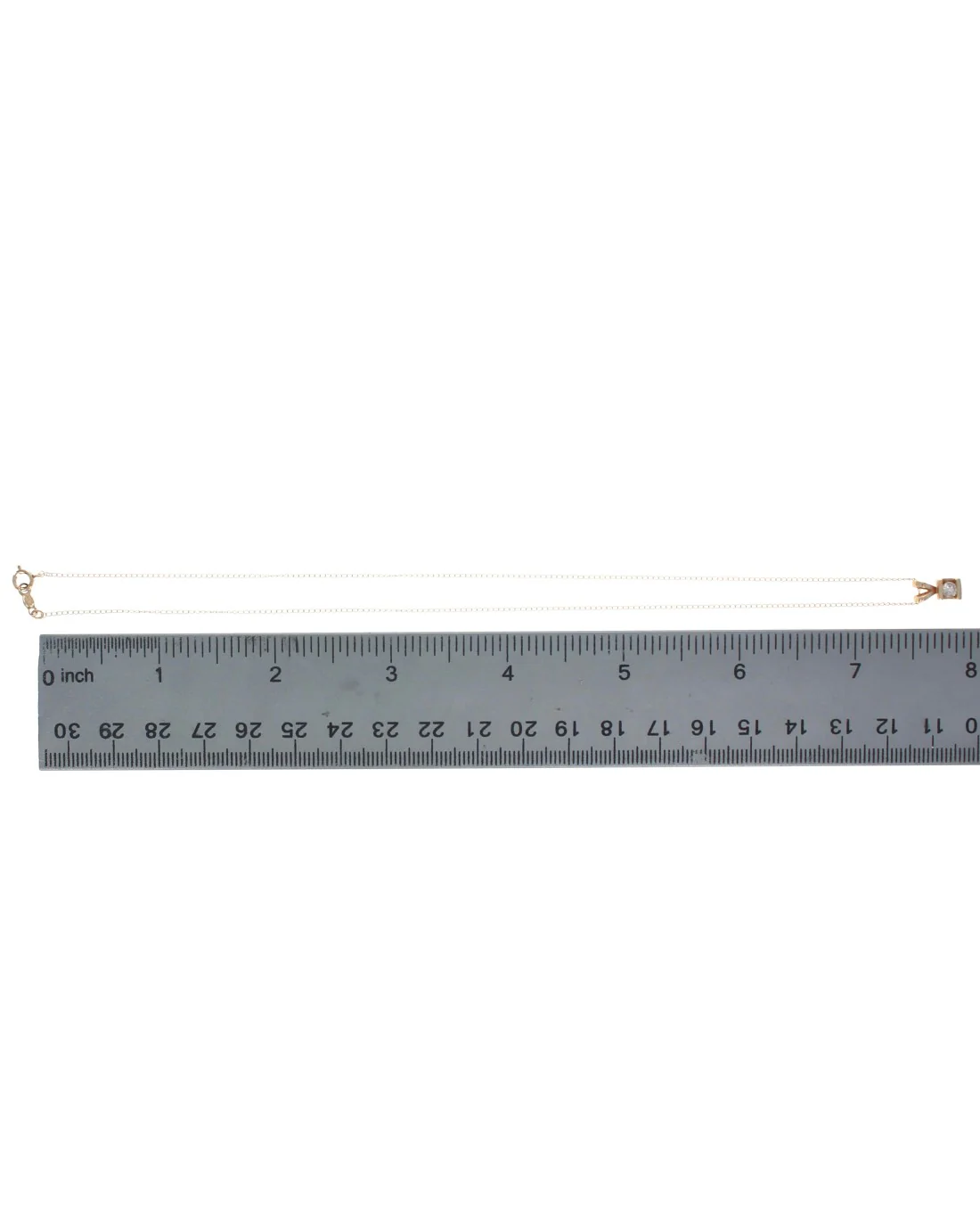 Round Diamond Drop on Cable Chain Necklace - Image 3