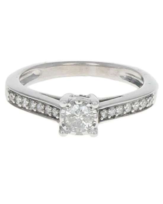 Round Diamond Engagement Ring in White Gold - Image 2