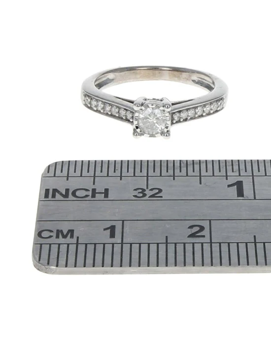 Round Diamond Engagement Ring in White Gold - Image 3