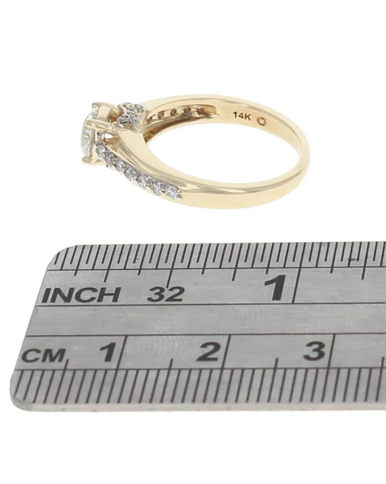 Round Diamond Engagement Ring with Side Diamond Accents - Image 3