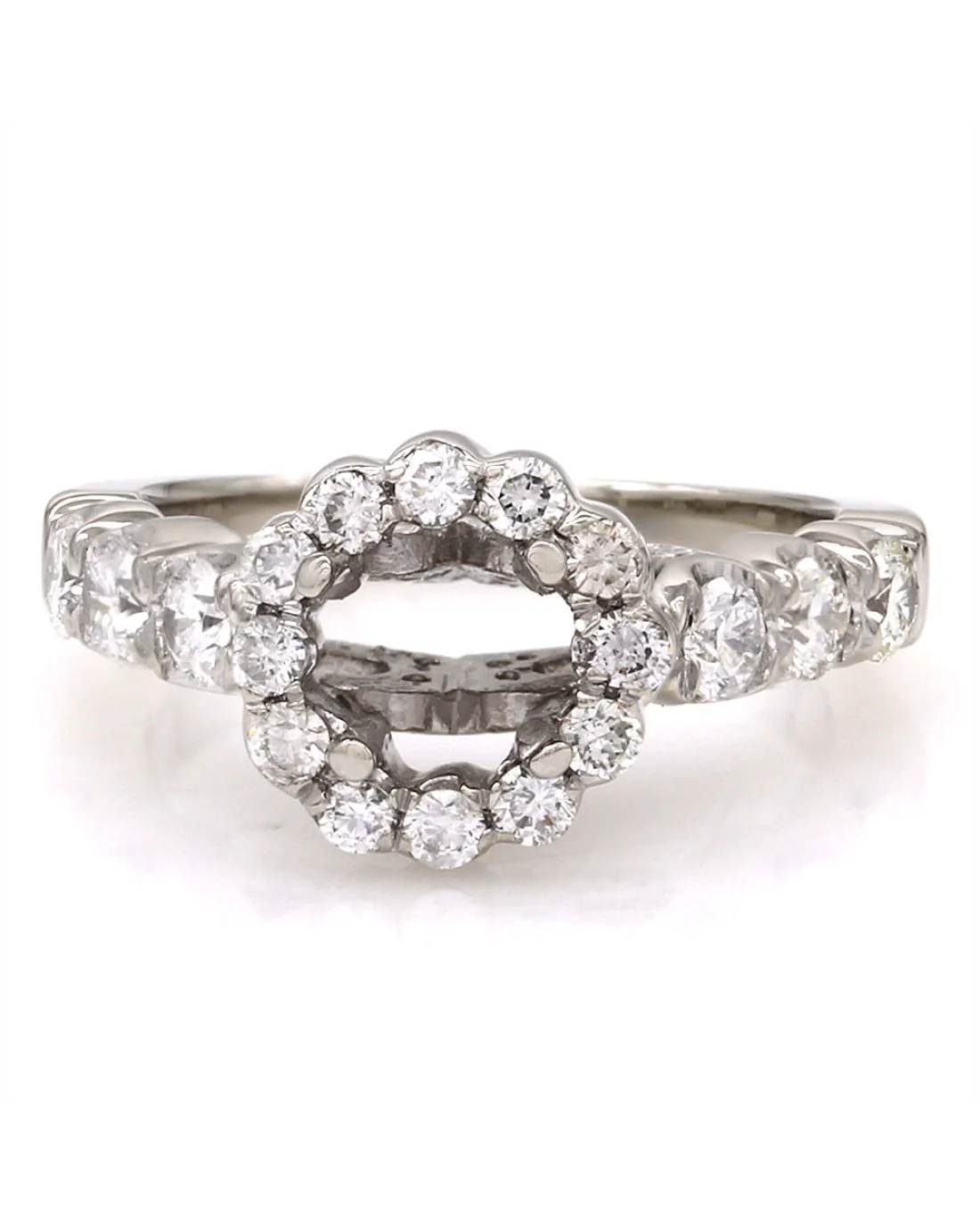 Round Diamond Halo Mounting in Gold - Image 2