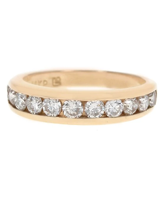 Round Diamond Tapered Band in Yellow Gold - Image 2