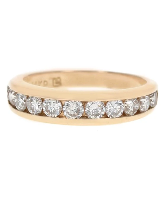 Round Diamond Tapered Band in Yellow Gold - Image 2