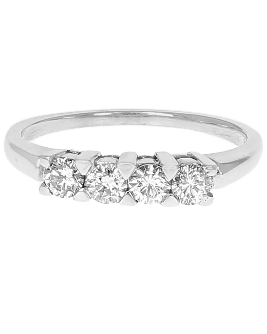Round Diamond Wedding Ring in White Gold - Image 2