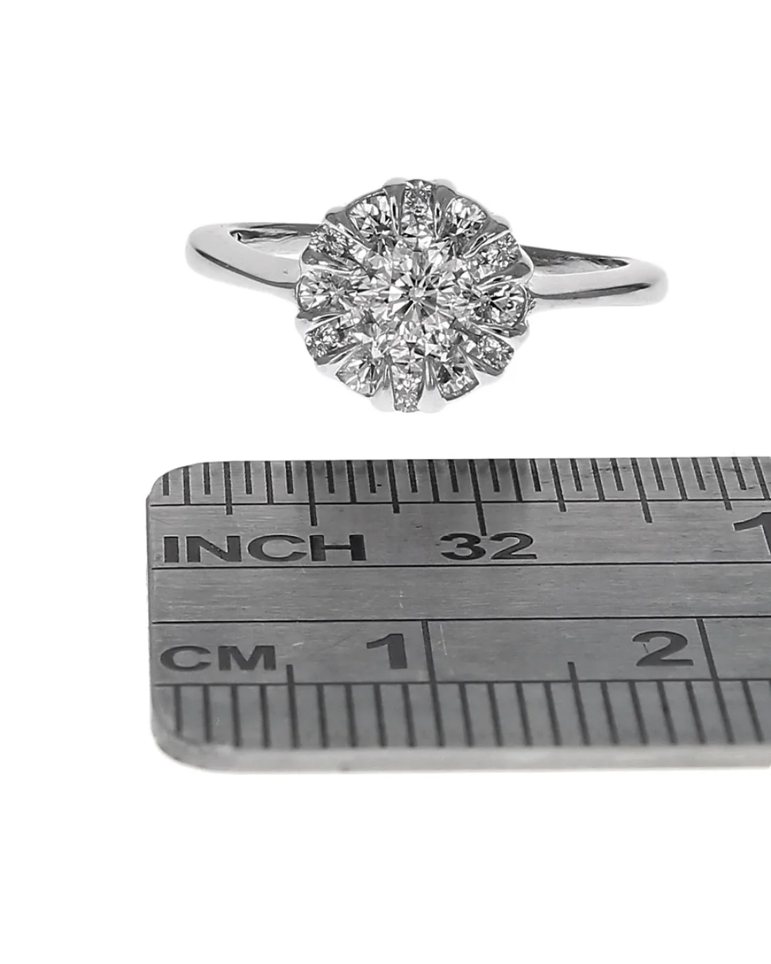 Round Top Diamond Cluster Ring - Image 3