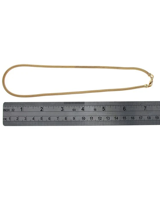 Round Wheat Chain Necklace in Yellow Gold - Image 3