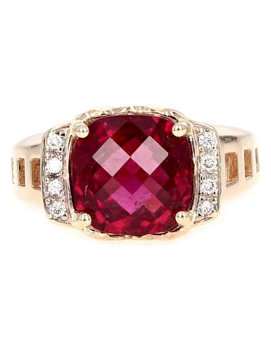 Rubellite Tourmaline and Diamond Accent Ring - Image 2