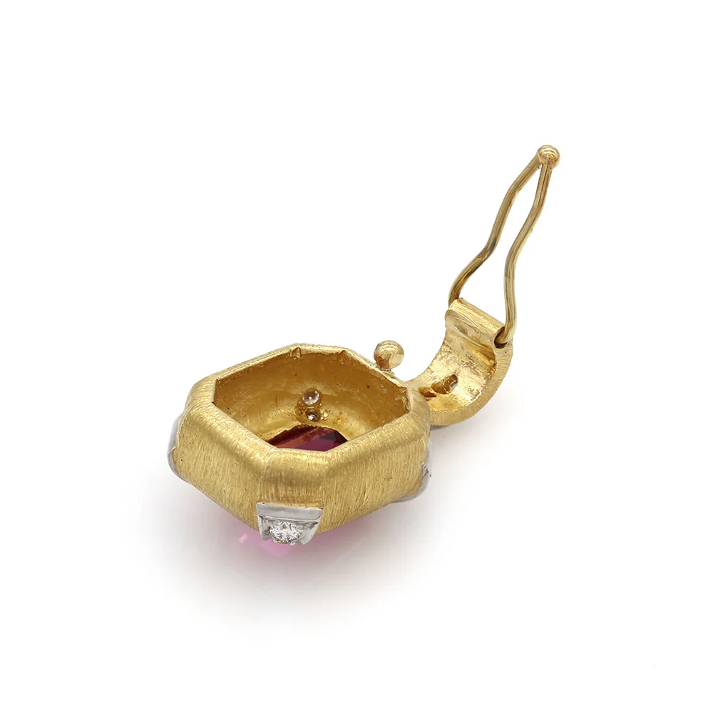 Rubellite Tourmaline and Diamond Drop Pendant - Image 2