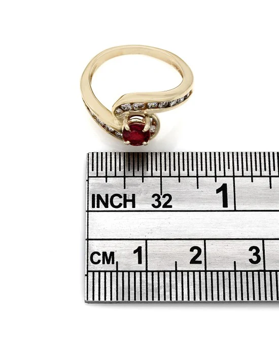 Ruby and Diamond Bypass Ring - Image 3
