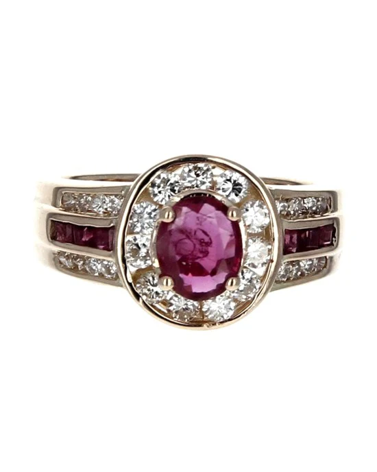 Ruby and Diamond Fashion Ring in Yellow Gold - Image 2