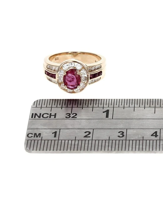 Ruby and Diamond Fashion Ring in Yellow Gold - Image 3