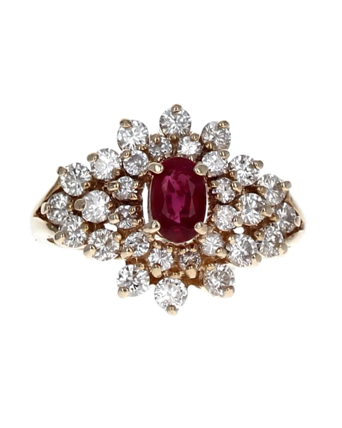 Ruby and Diamond Fashion Ring in Yellow Gold - Image 2