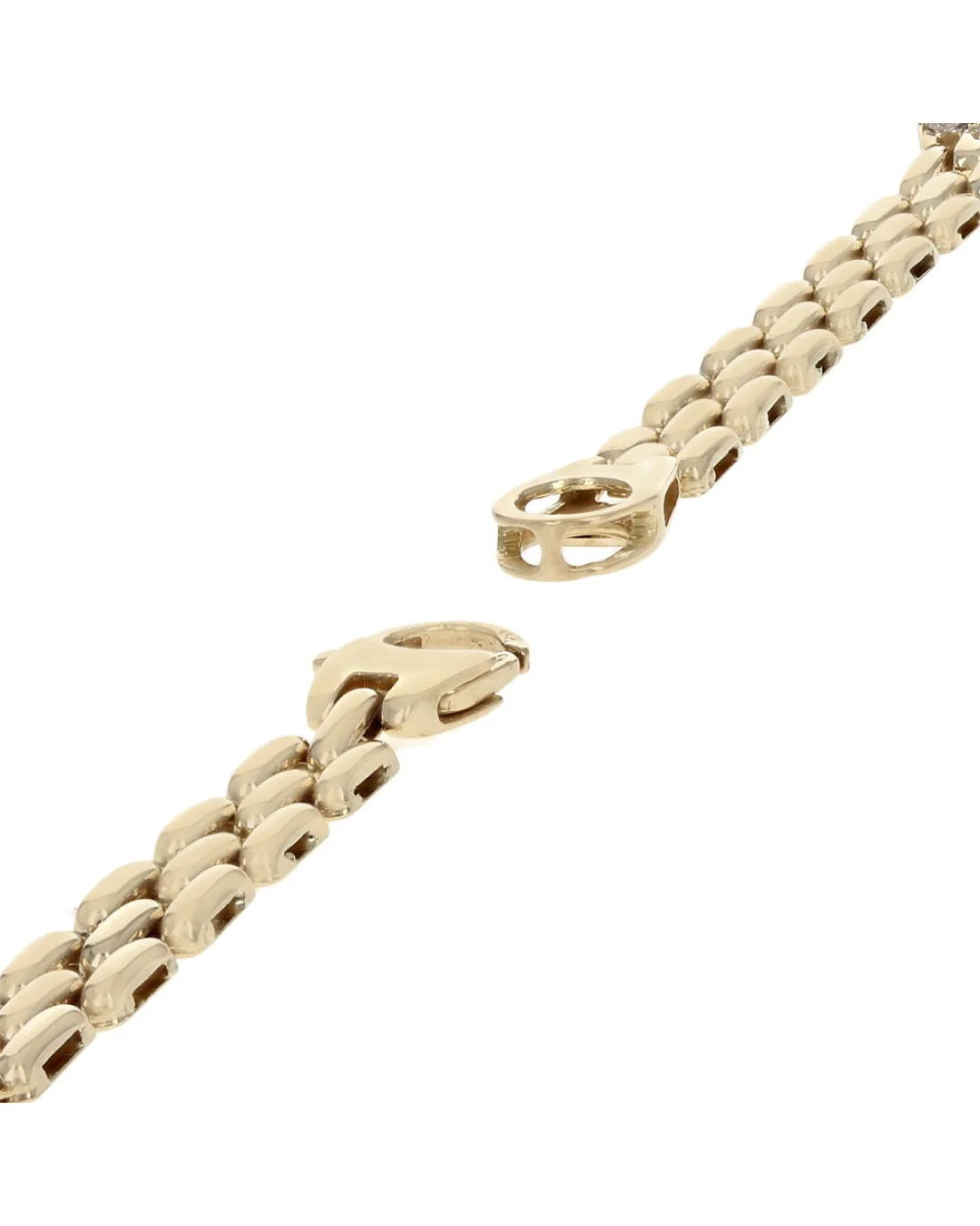 Ruby and Diamond Halo Station Panther Link Bracelet - Image 2