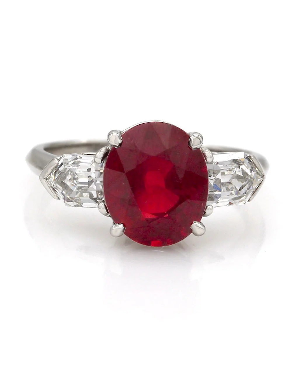 Ruby and Diamond Ring in Platinum - Image 2