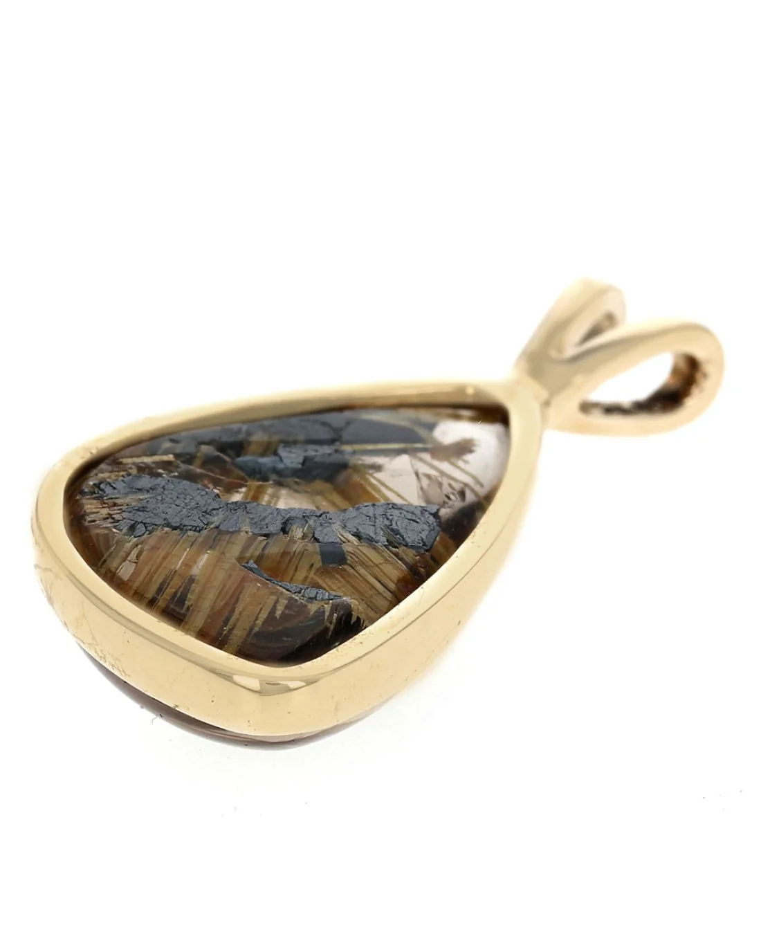 Rutilated Quartz Pendant in Gold - Image 2