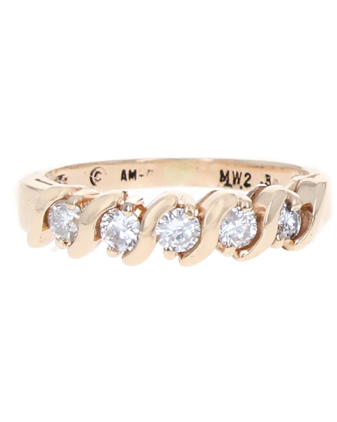 S Bar Diamond Ring in Gold - Image 2