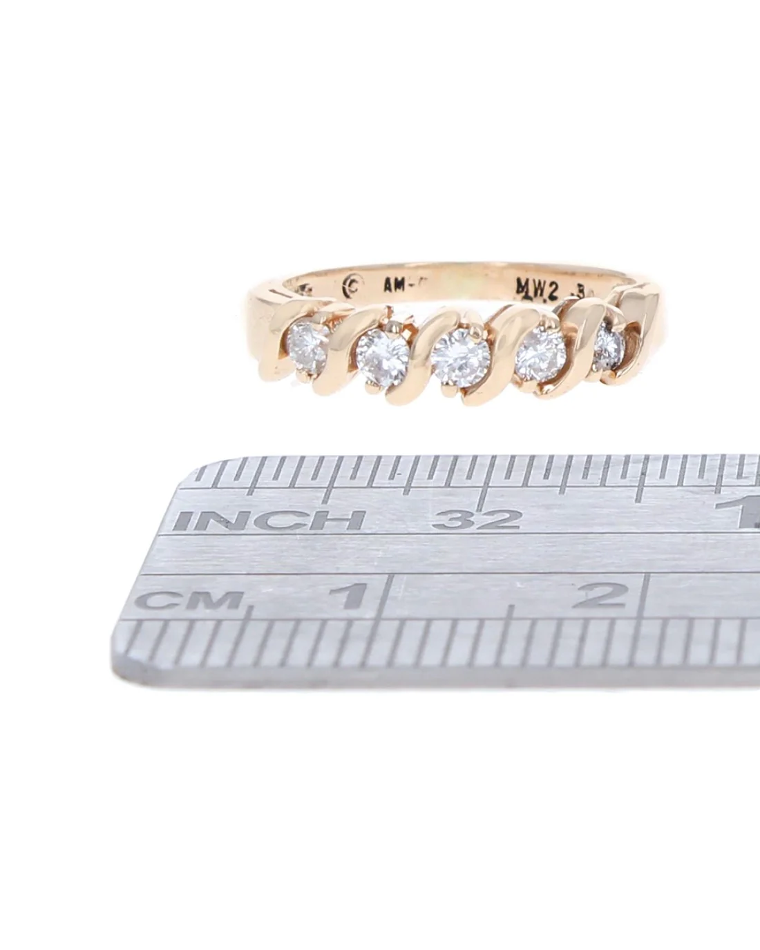 S Bar Diamond Ring in Gold - Image 3