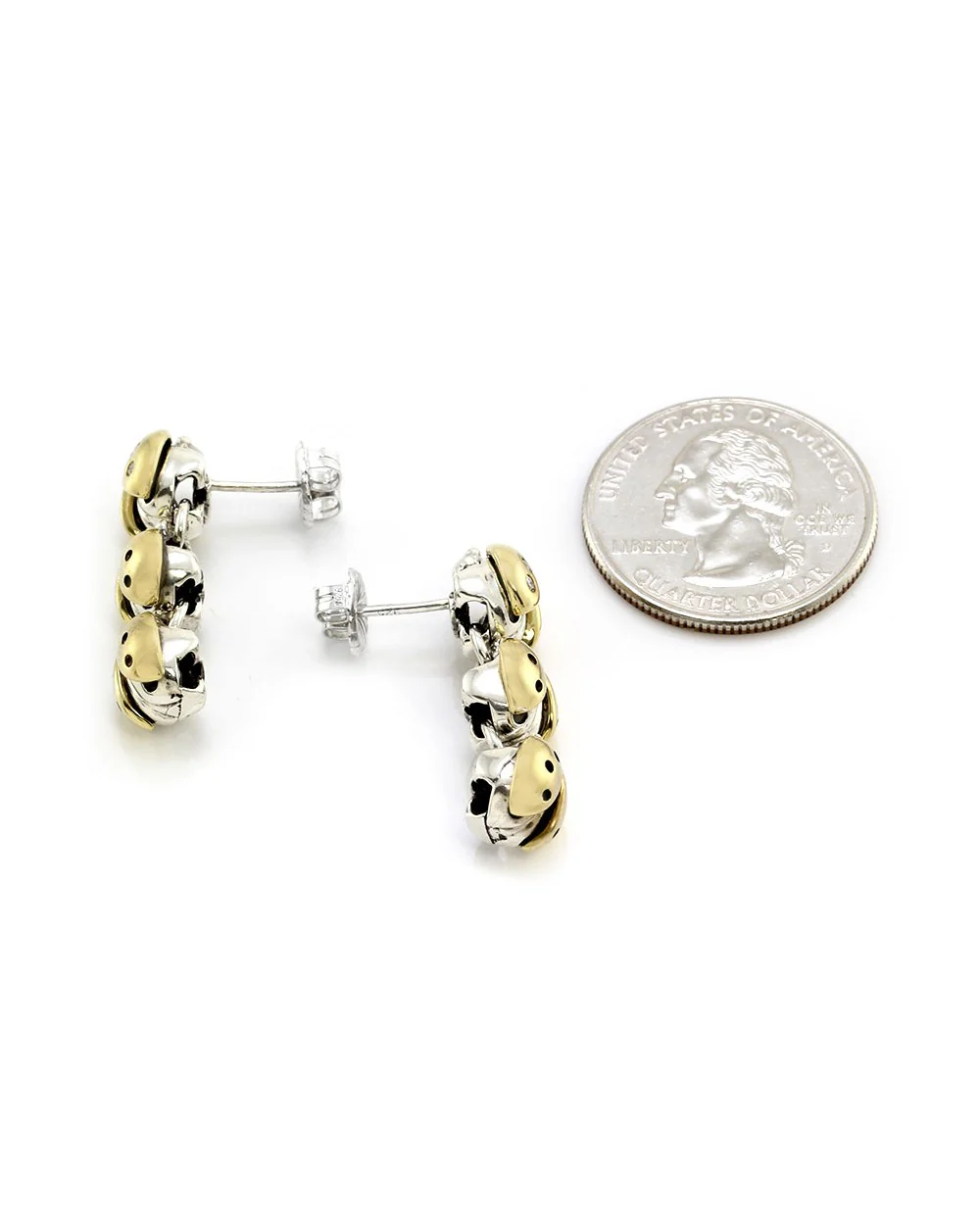 Saint by Sarah Jane Ladybug Sterling and Gold Earrings with Diamonds - Image 3