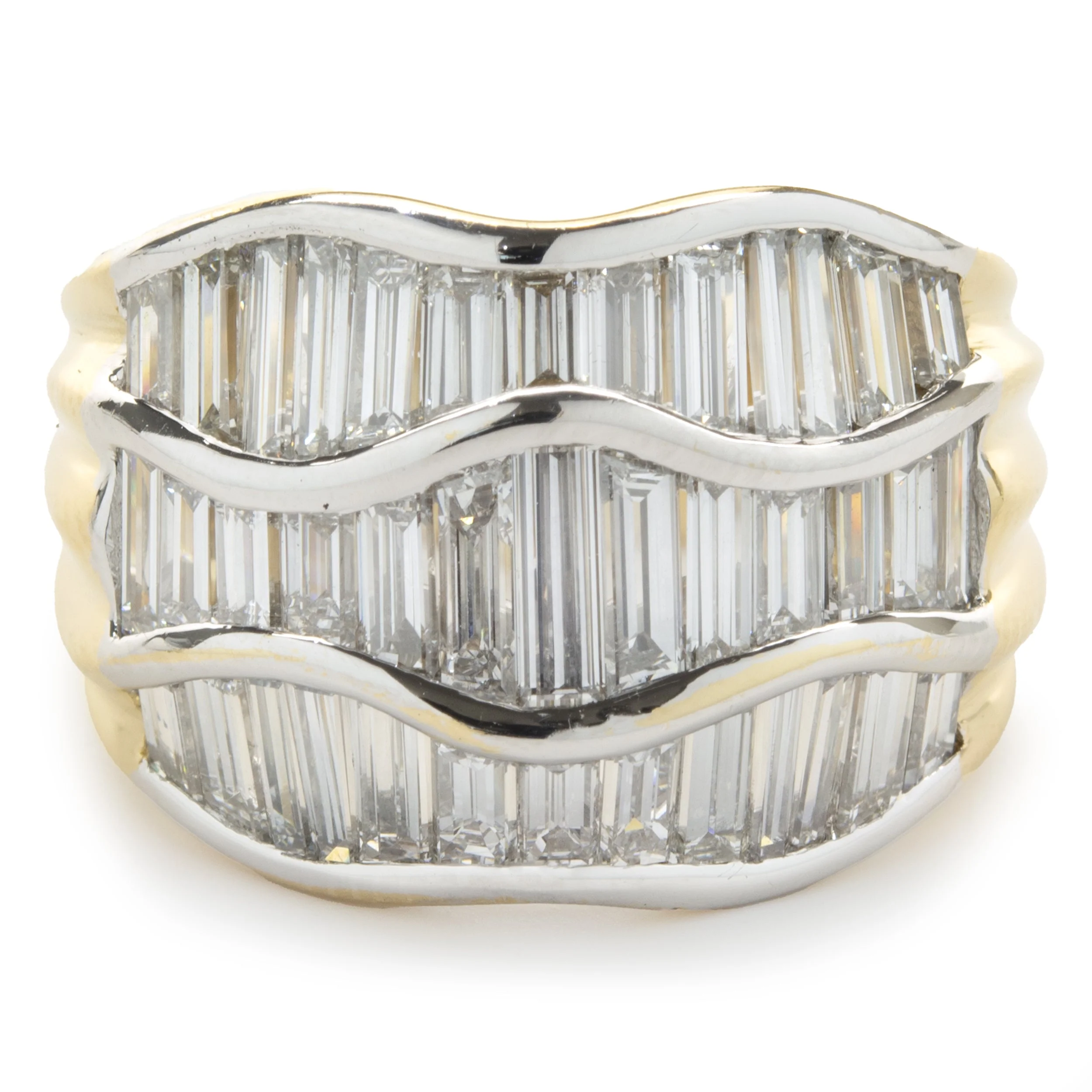 Salavetti 18 Karat Yellow Gold Channel Set Baguette Diamond Band