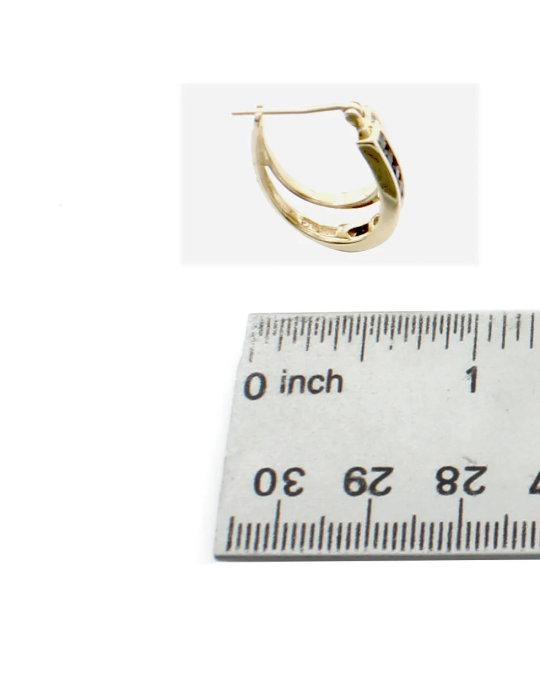 Sapphire and Diamond 2 Row U Shape Earrings - Image 2