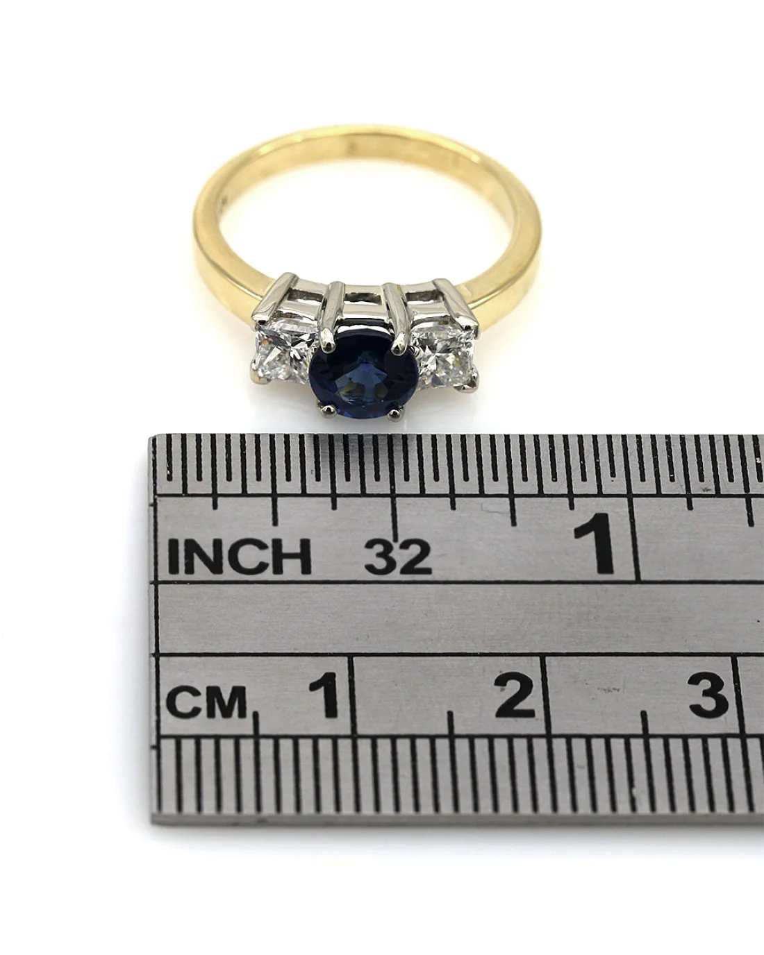 Sapphire and Diamond 3 Stone Ring - Image 3