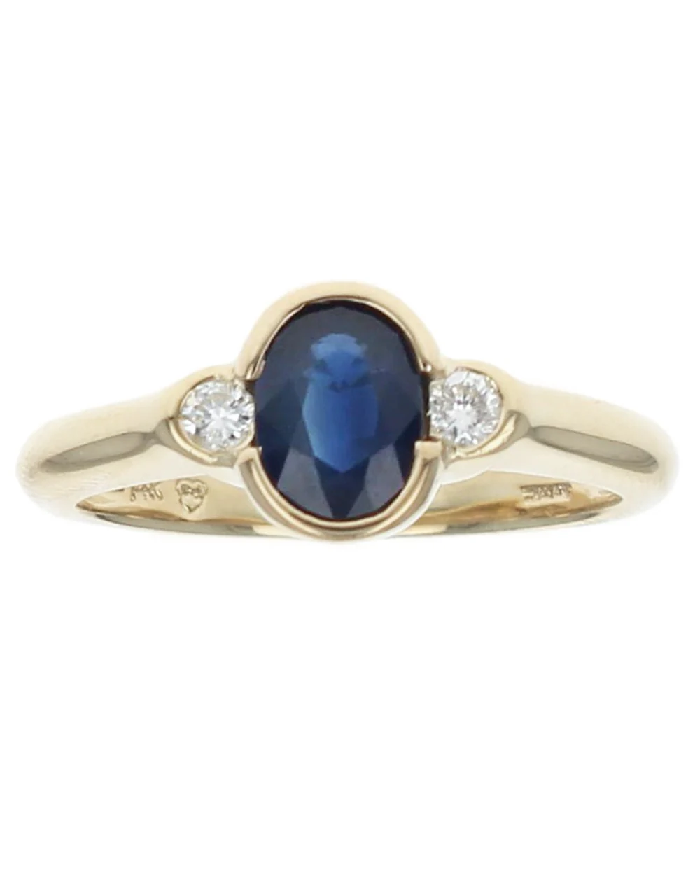 Sapphire and Diamond 3 Stone Ring - Image 2