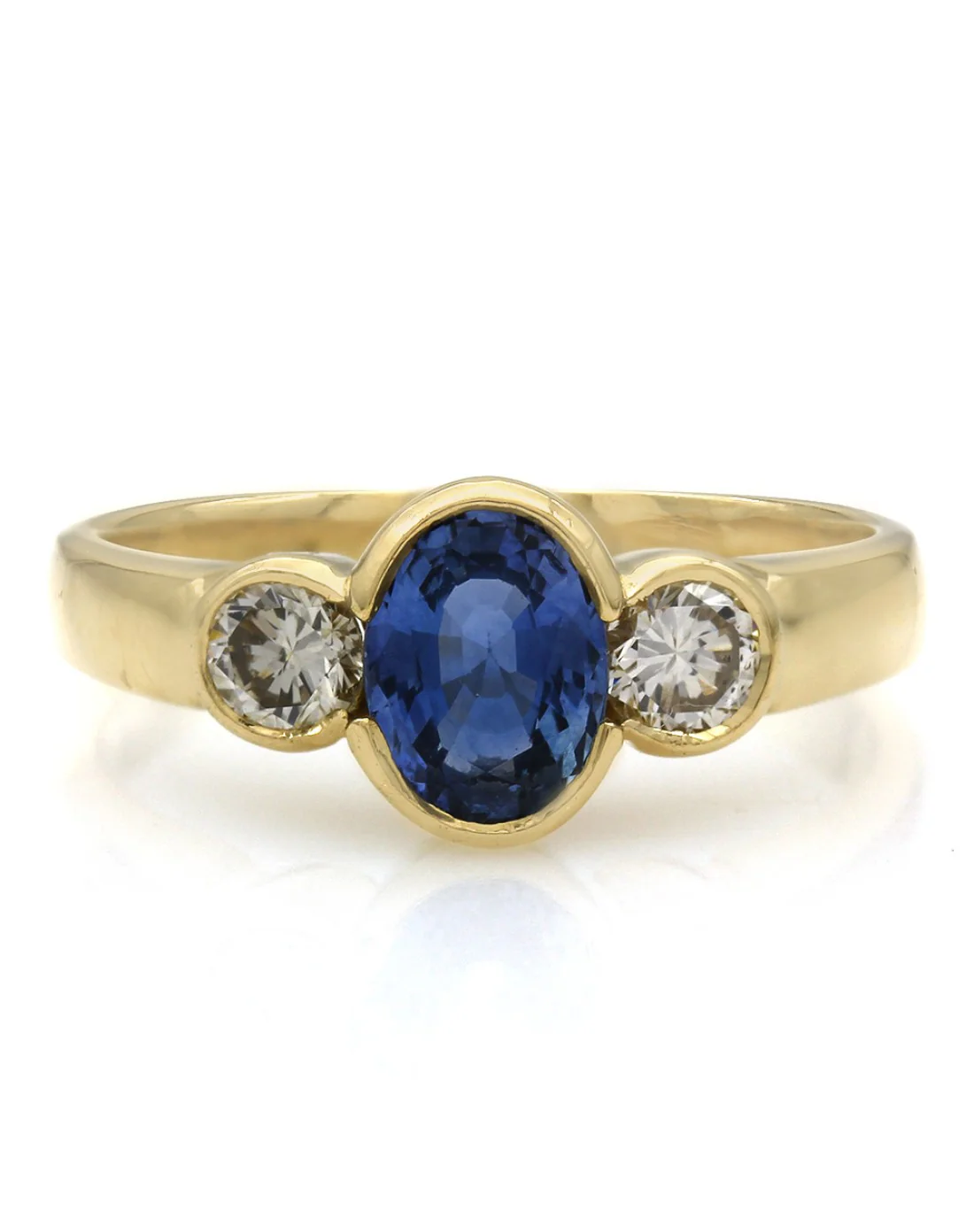 Sapphire and Diamond 3 Stone Ring - Image 2