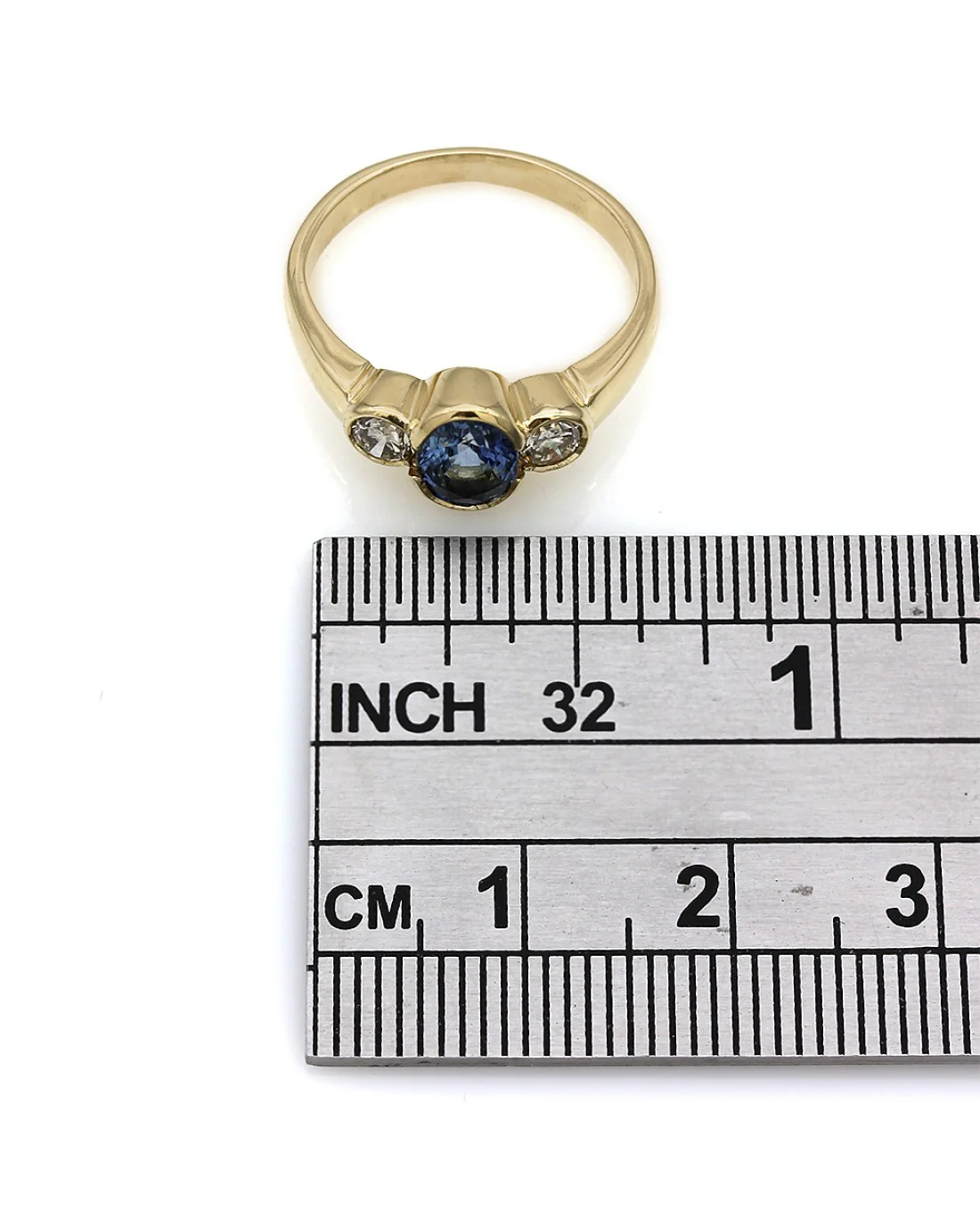 Sapphire and Diamond 3 Stone Ring - Image 3