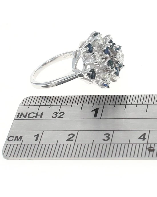 Sapphire and Diamond Cluster Ring - Image 3