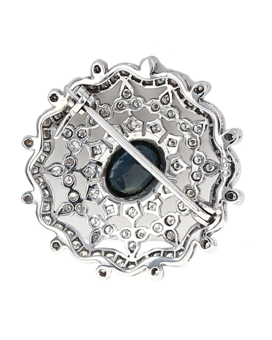 Sapphire and Diamond Cut Out Brooch - Image 2