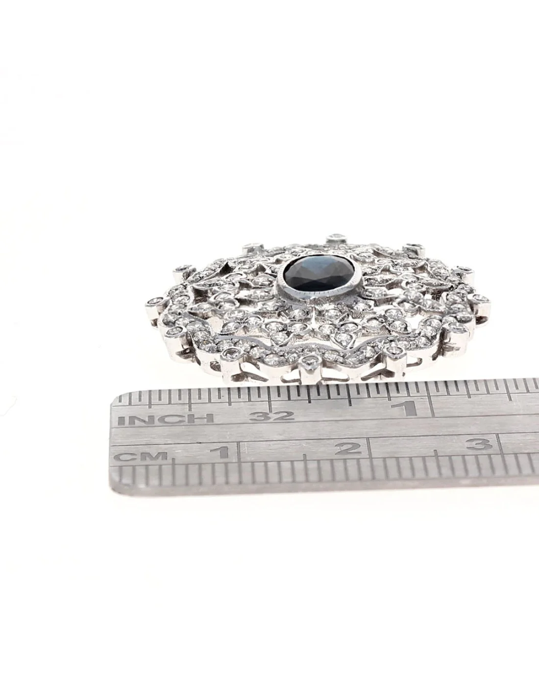 Sapphire and Diamond Cut Out Brooch - Image 3