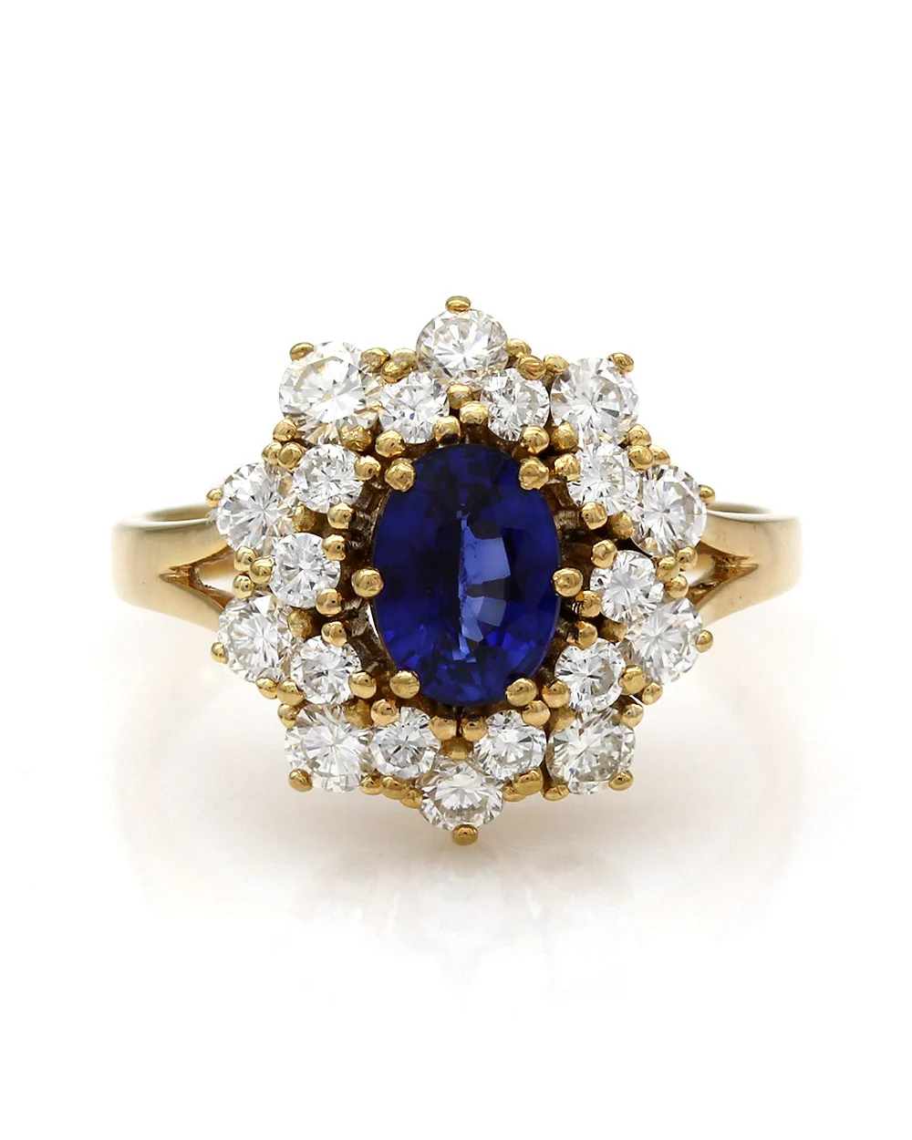Sapphire and Diamond Double Halo Ring - Image 2