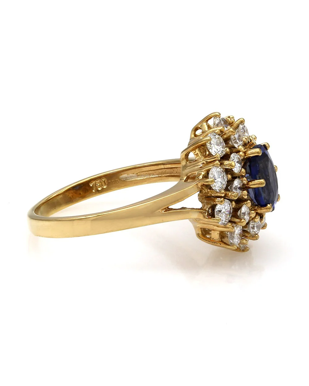 Sapphire and Diamond Double Halo Ring - Image 3
