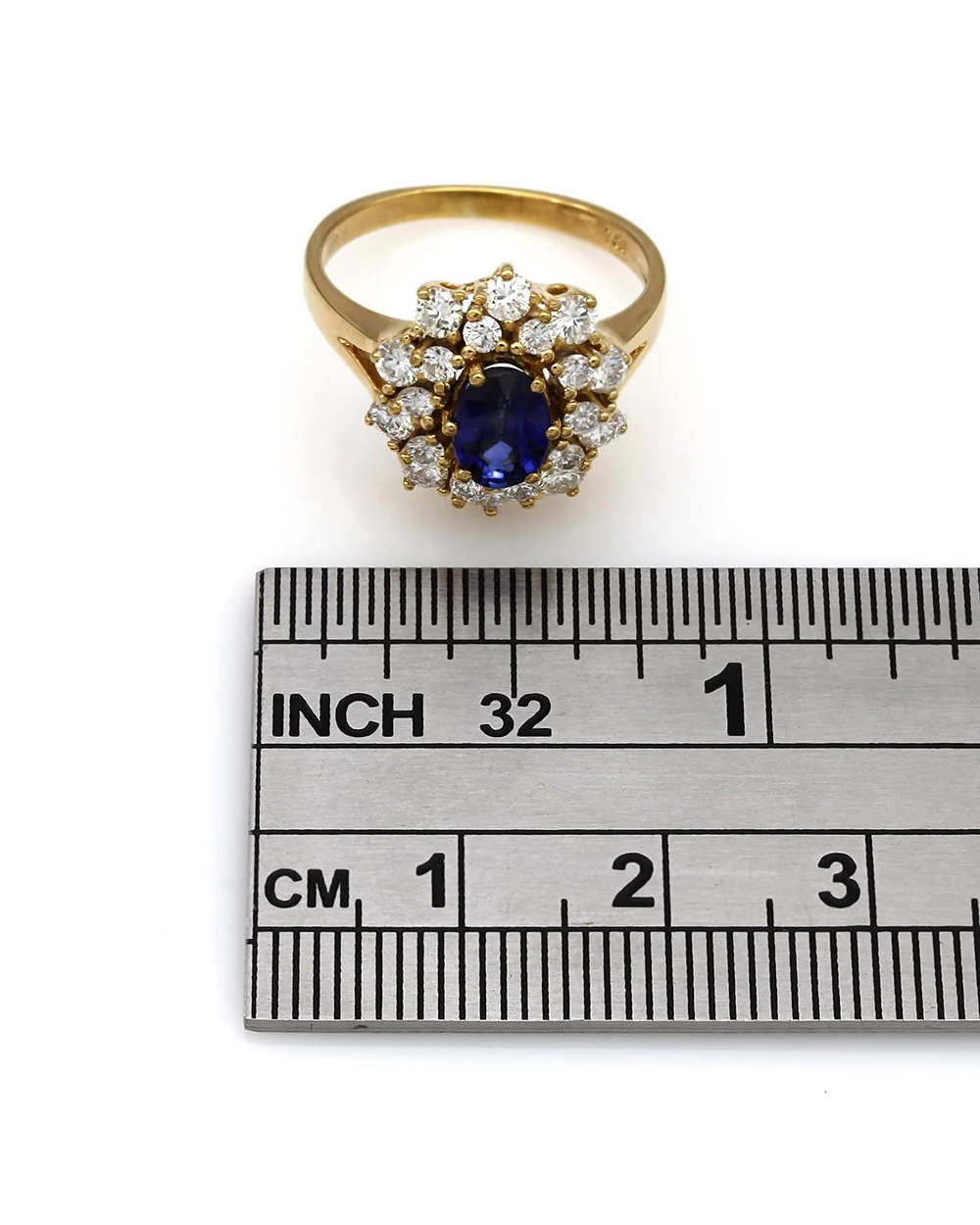 Sapphire and Diamond Double Halo Ring - Image 4