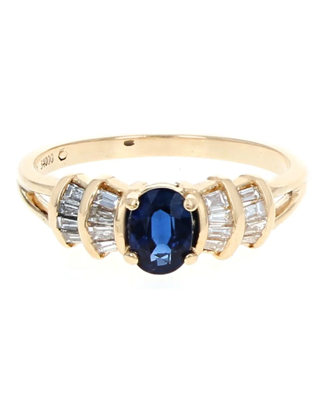 Sapphire and Diamond Open Shank Ring - Image 2