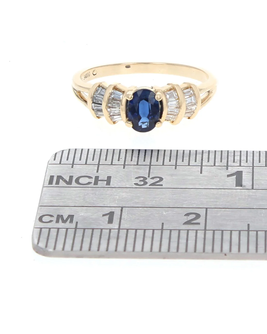 Sapphire and Diamond Open Shank Ring - Image 3