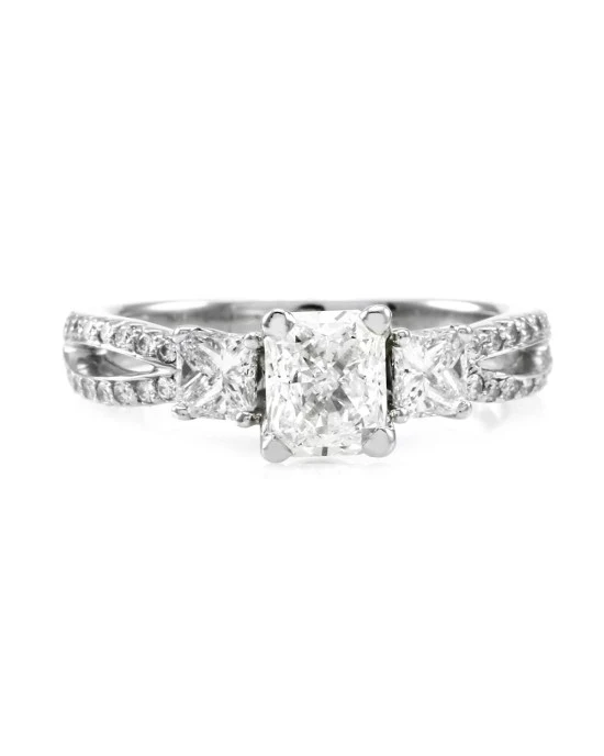 Scott Kay 1.02ct VS2, F GIA Radiant Certified Diamond Engagement Ring Platinum - Image 2
