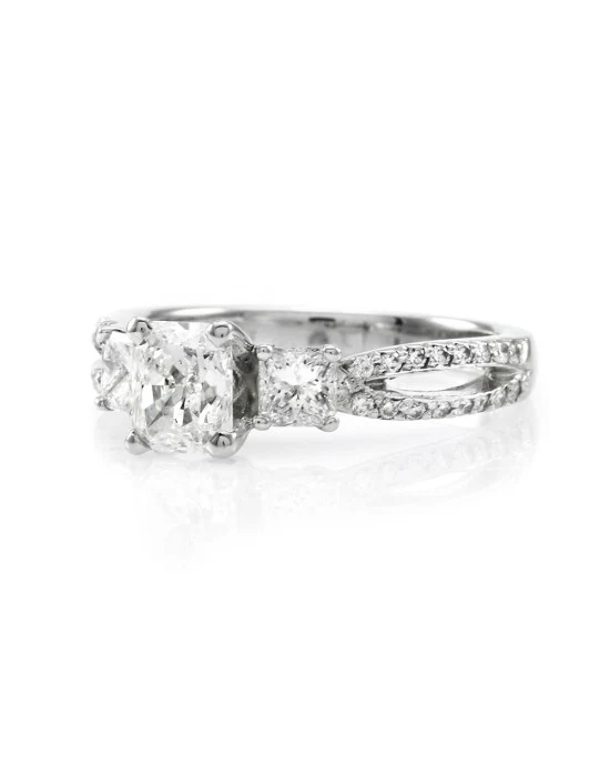 Scott Kay 1.02ct VS2, F GIA Radiant Certified Diamond Engagement Ring Platinum - Image 3