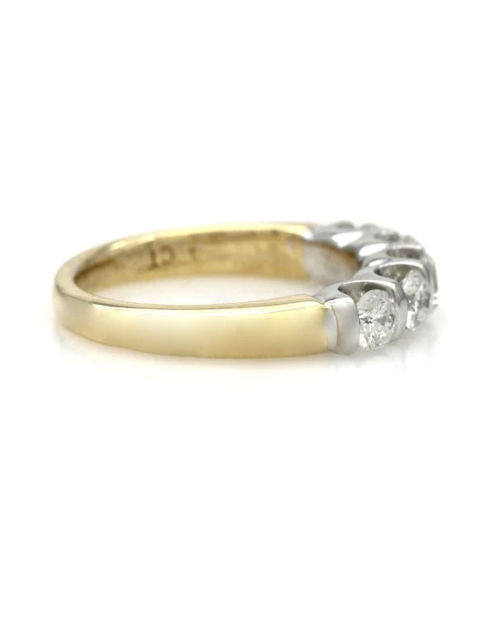 Shared Bezel Set 5 Stone Diamond Ring - Image 2