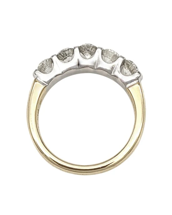 Shared Bezel Set 5 Stone Diamond Ring - Image 3