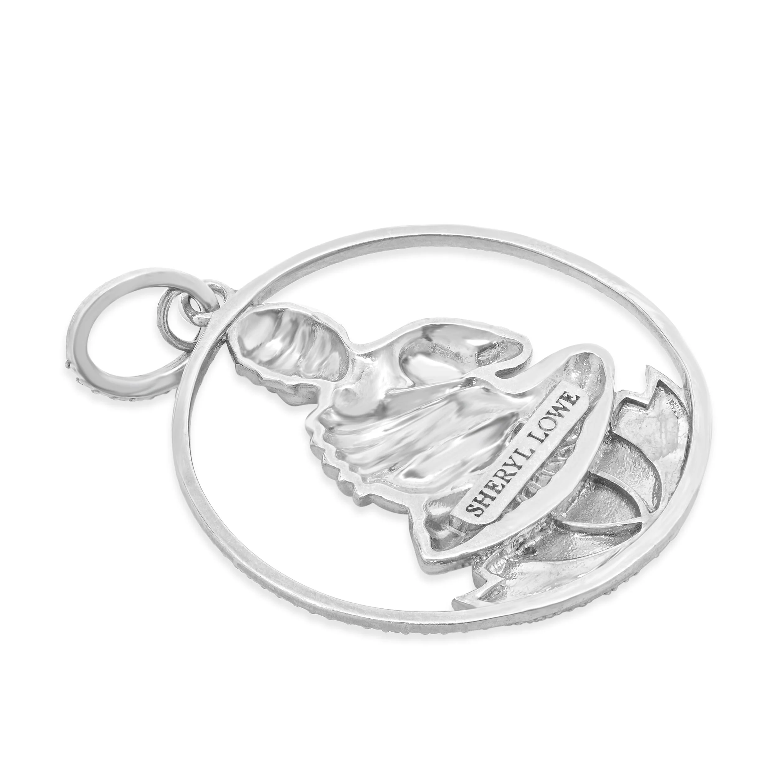 Sheryl Lowe Sterling Silver Diamond Buddha Pendant - Image 3