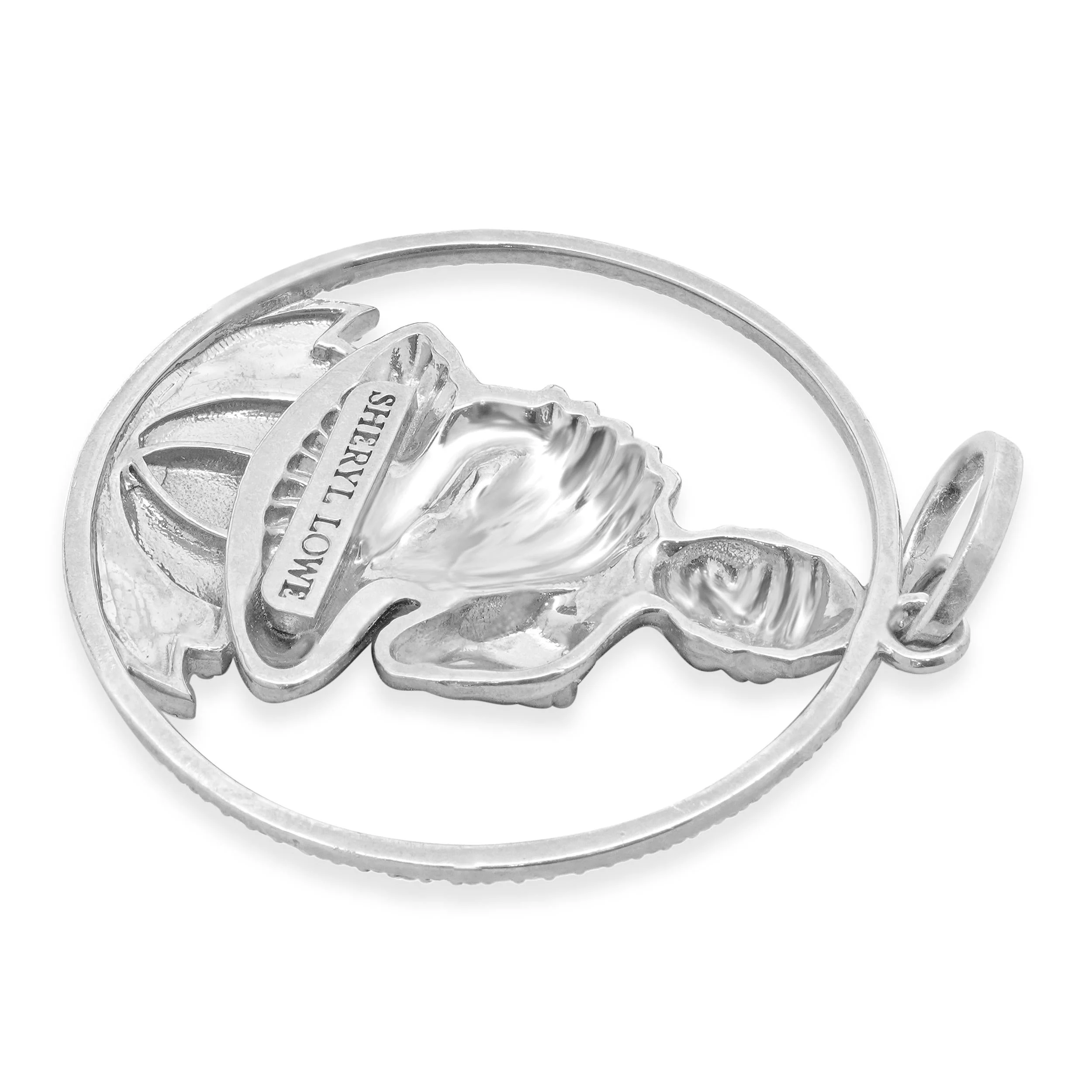 Sheryl Lowe Sterling Silver Diamond Buddha Pendant - Image 4