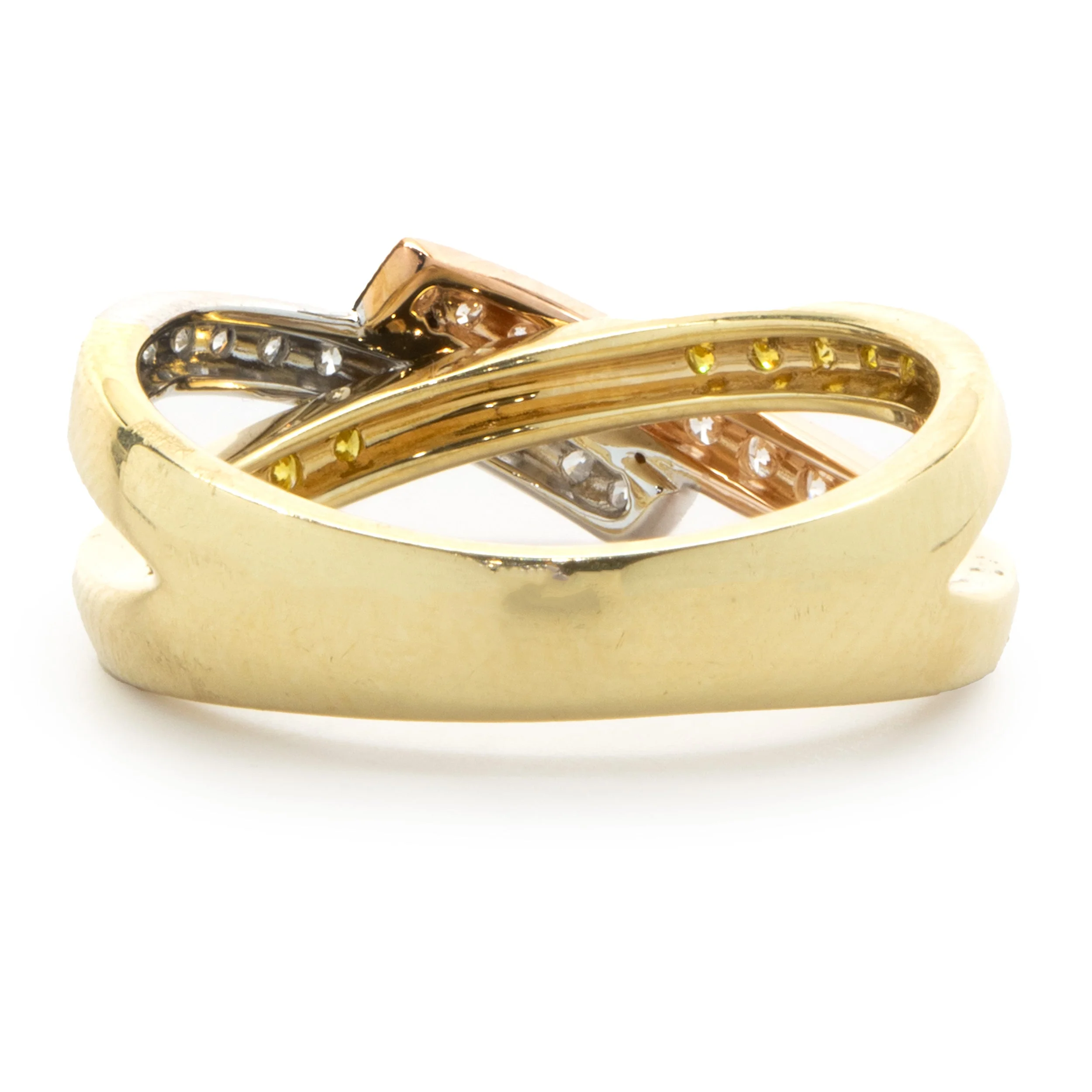Simon G 18 Karat Tri-Tone Gold Diamond Band - Image 3