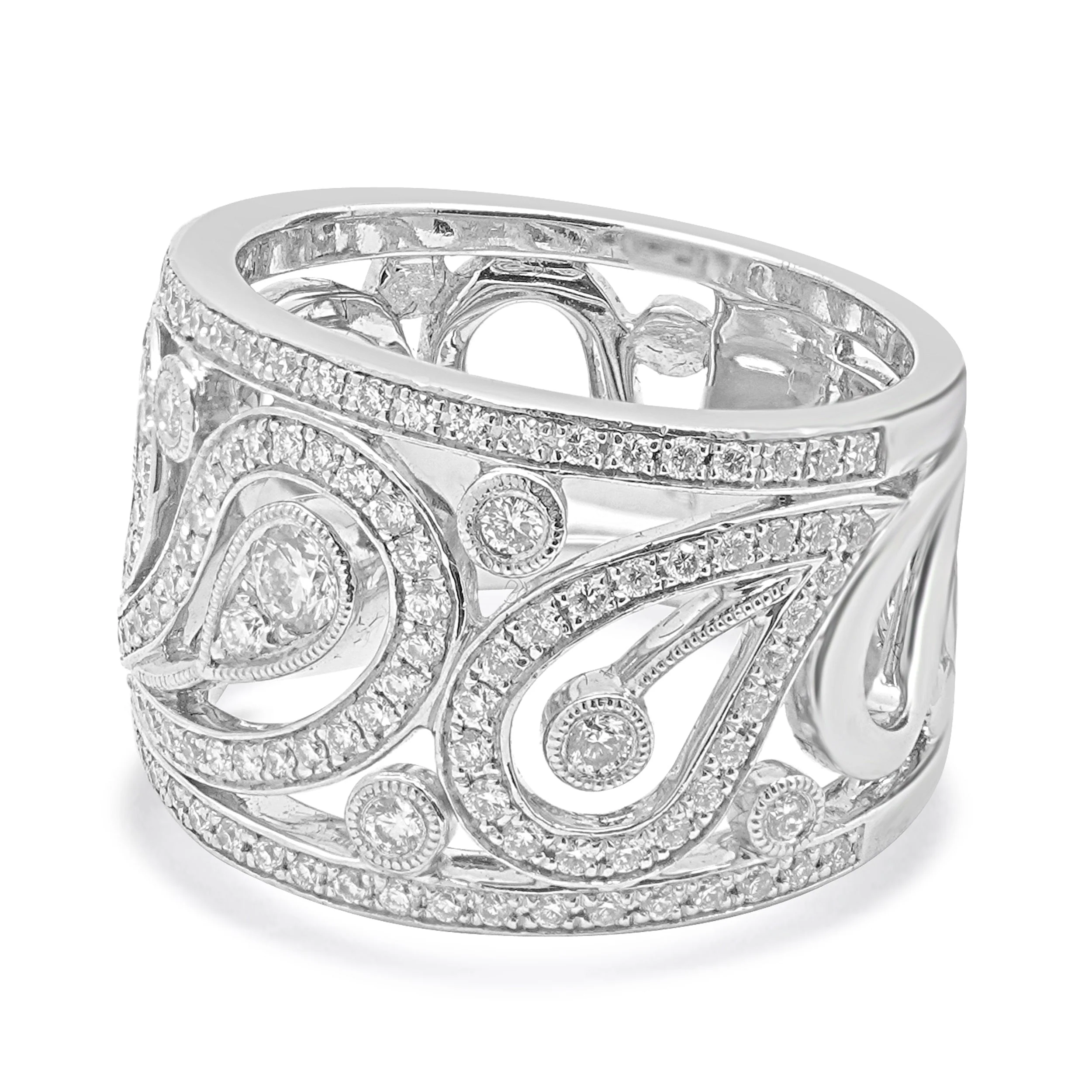 Simon G Platinum Diamond Scroll Band - Image 2