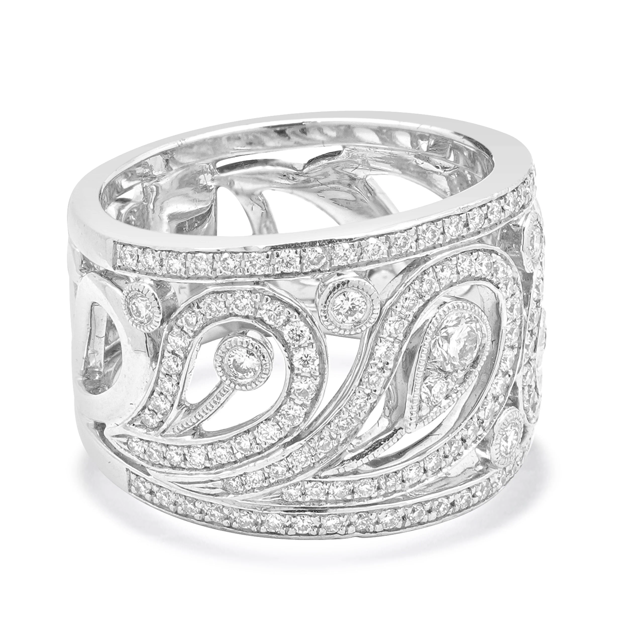 Simon G Platinum Diamond Scroll Band - Image 3