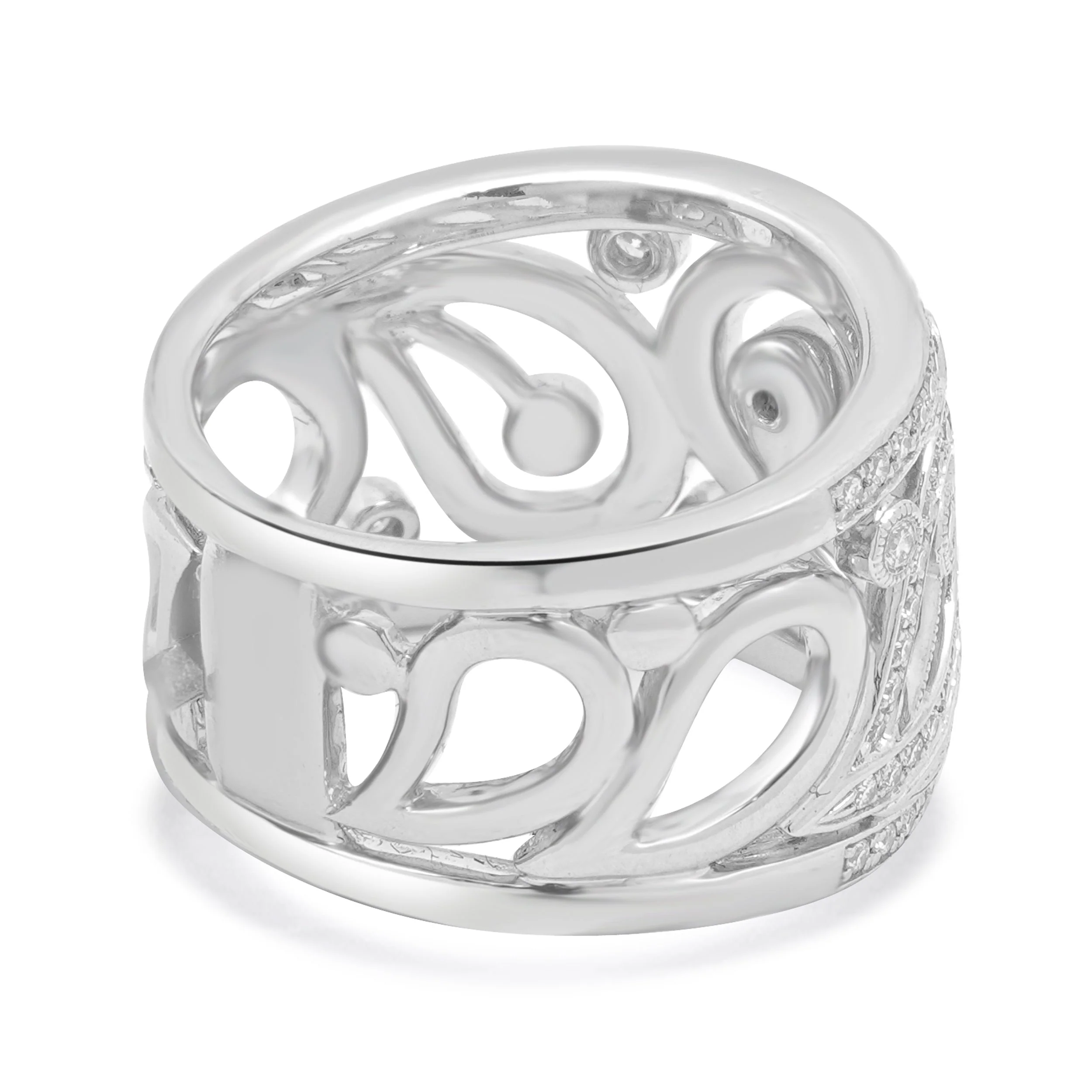 Simon G Platinum Diamond Scroll Band - Image 4