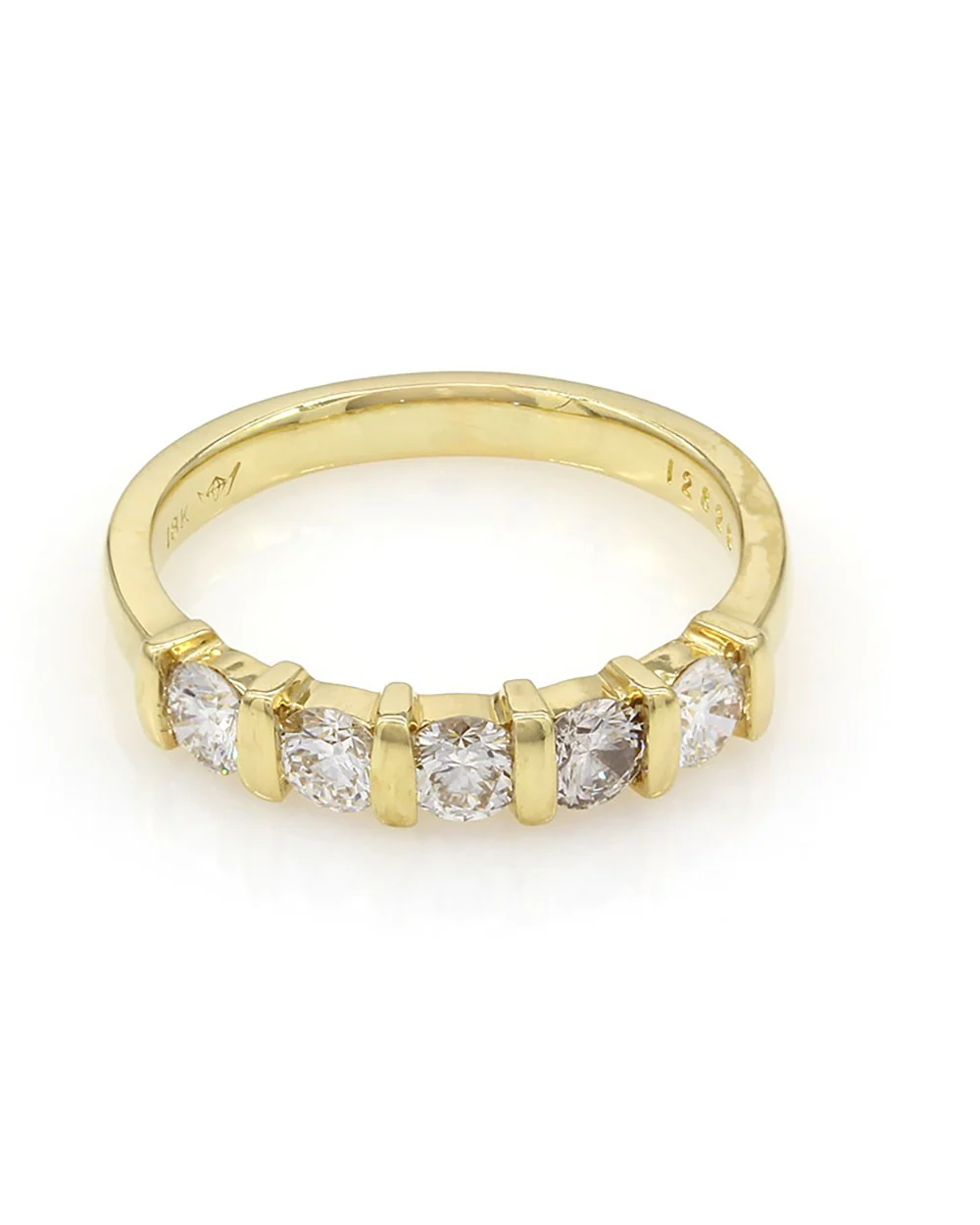 Single Row Bar Set Diamond Ring in Gold - Image 2