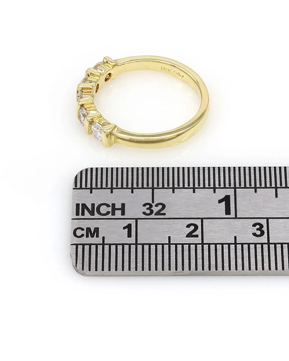 Single Row Bar Set Diamond Ring in Gold - Image 3