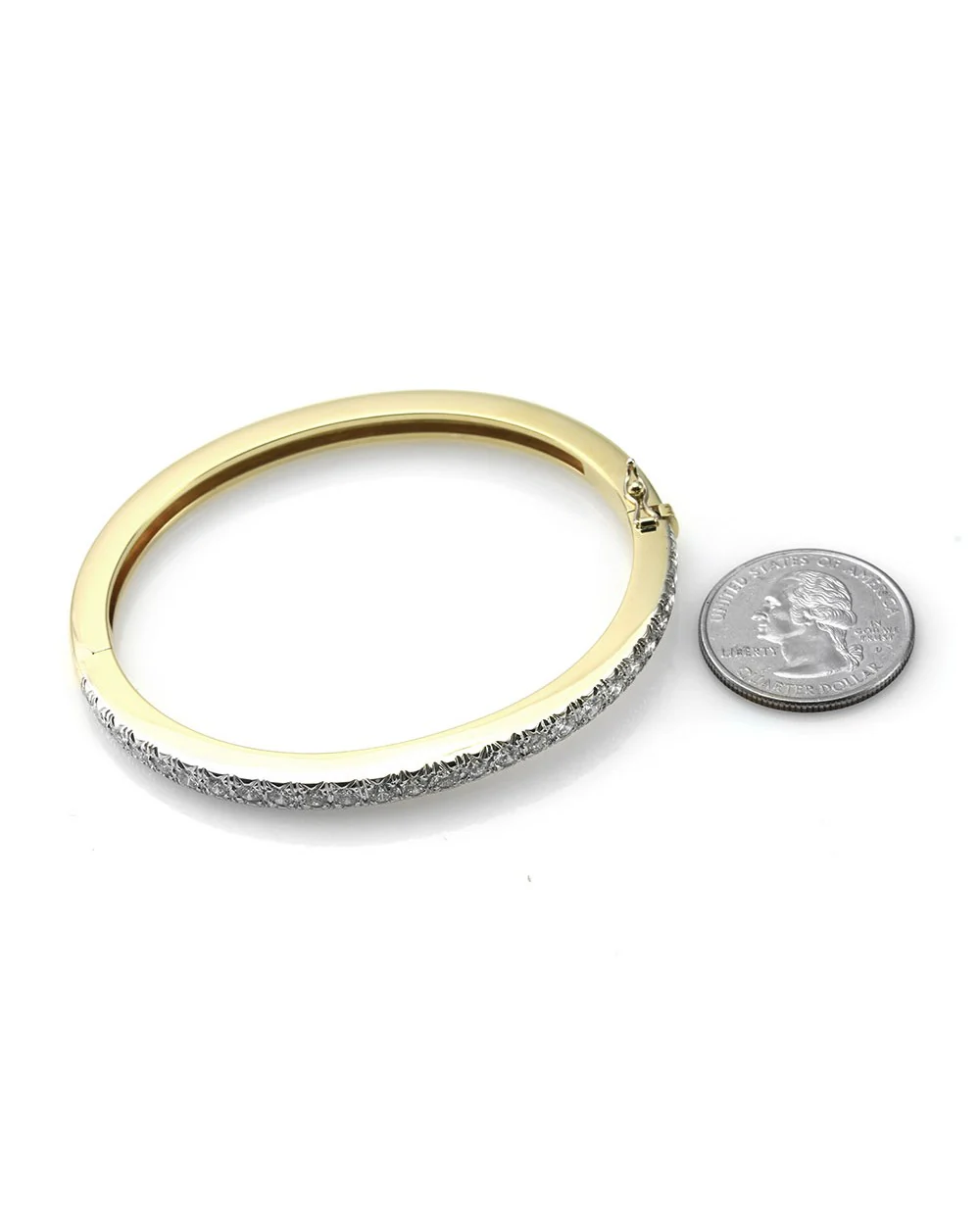 Single Row Diamond Bangle Bracelet - Image 3